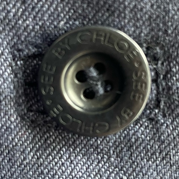 See By Chloe Linen Wool Blazer Boxy Cropped Size 8 Made in Italy Navy Jacket - Picture 12 of 15